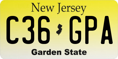 NJ license plate C36GPA