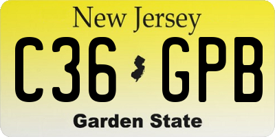 NJ license plate C36GPB