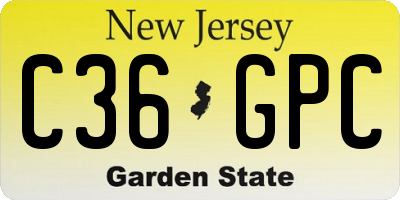 NJ license plate C36GPC