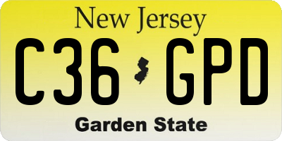 NJ license plate C36GPD
