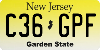 NJ license plate C36GPF