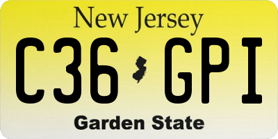 NJ license plate C36GPI