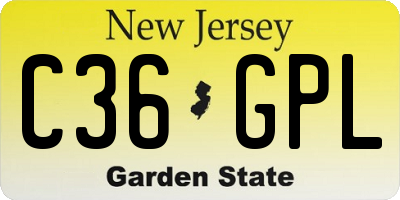 NJ license plate C36GPL