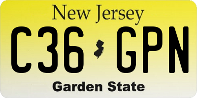 NJ license plate C36GPN
