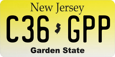 NJ license plate C36GPP