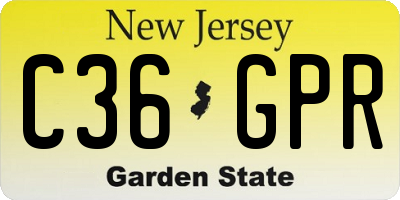 NJ license plate C36GPR