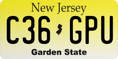 NJ license plate C36GPU