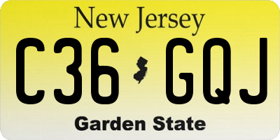 NJ license plate C36GQJ