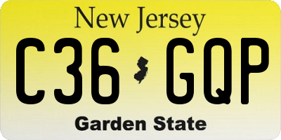 NJ license plate C36GQP