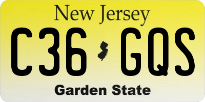 NJ license plate C36GQS