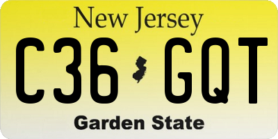 NJ license plate C36GQT
