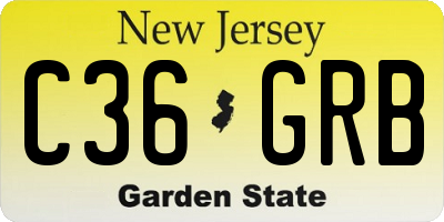 NJ license plate C36GRB