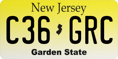NJ license plate C36GRC