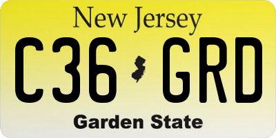 NJ license plate C36GRD