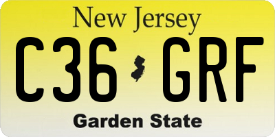 NJ license plate C36GRF