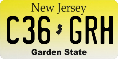 NJ license plate C36GRH