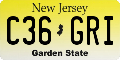 NJ license plate C36GRI