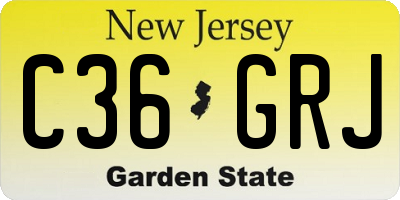 NJ license plate C36GRJ