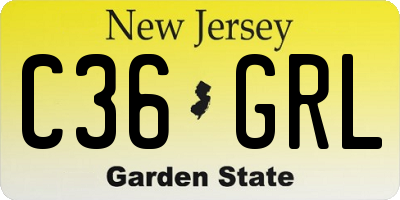 NJ license plate C36GRL