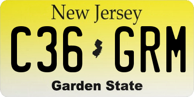 NJ license plate C36GRM