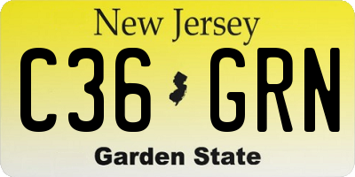 NJ license plate C36GRN