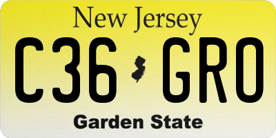 NJ license plate C36GRO