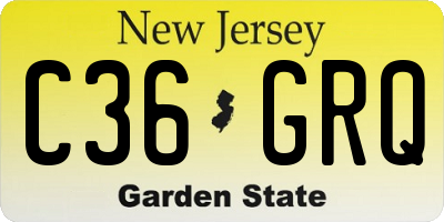 NJ license plate C36GRQ