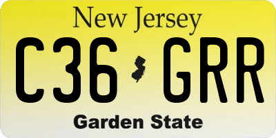 NJ license plate C36GRR