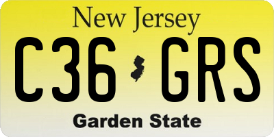 NJ license plate C36GRS