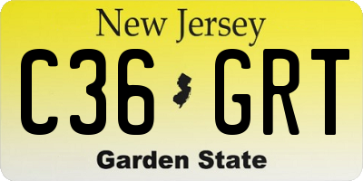 NJ license plate C36GRT