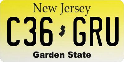 NJ license plate C36GRU