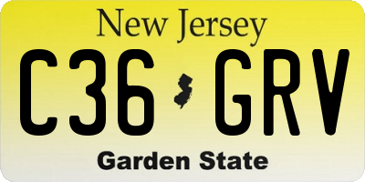 NJ license plate C36GRV
