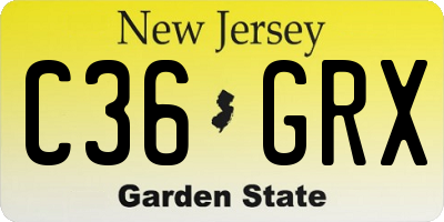 NJ license plate C36GRX