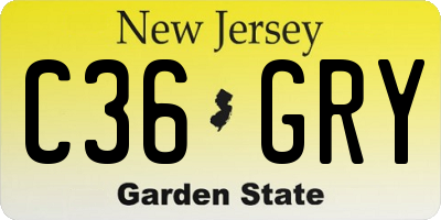 NJ license plate C36GRY
