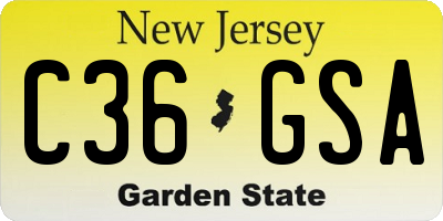 NJ license plate C36GSA