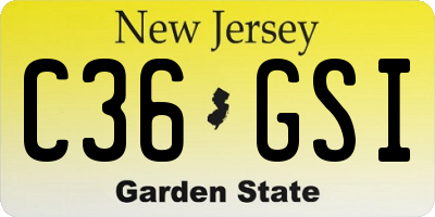 NJ license plate C36GSI