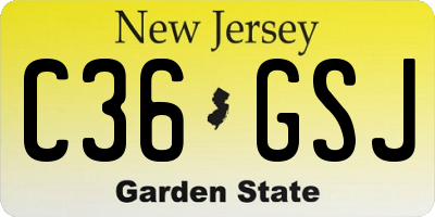 NJ license plate C36GSJ