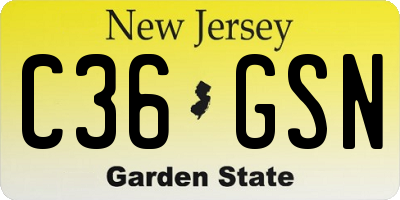 NJ license plate C36GSN
