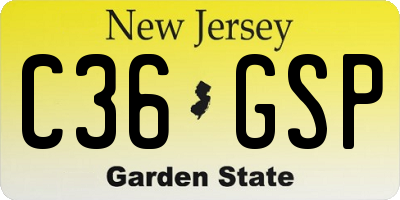 NJ license plate C36GSP