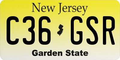 NJ license plate C36GSR