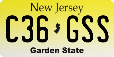 NJ license plate C36GSS