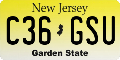 NJ license plate C36GSU
