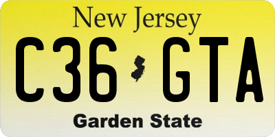 NJ license plate C36GTA