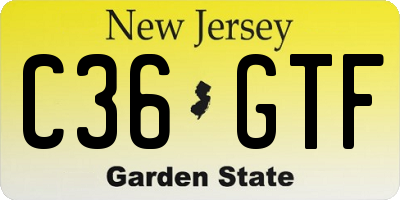 NJ license plate C36GTF