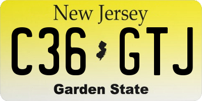 NJ license plate C36GTJ