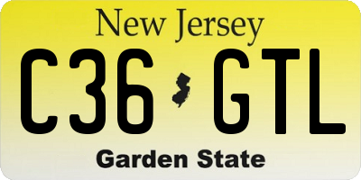 NJ license plate C36GTL