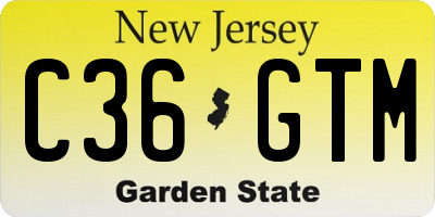 NJ license plate C36GTM