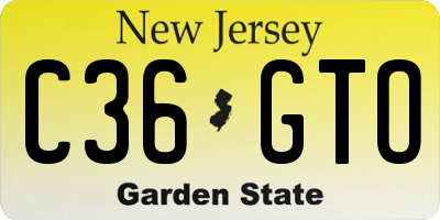 NJ license plate C36GTO