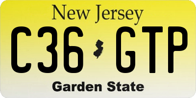 NJ license plate C36GTP