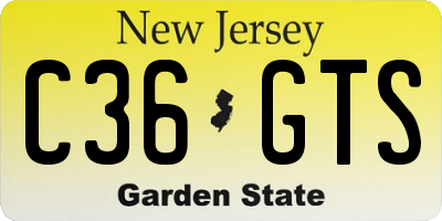 NJ license plate C36GTS